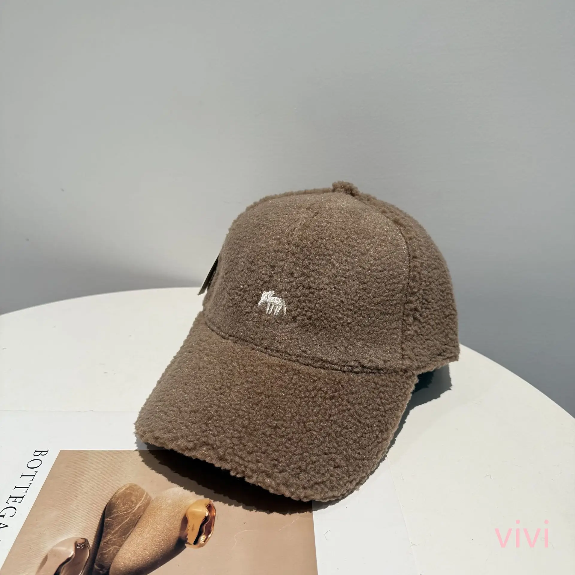 Women Wool Baseball Cap Brown Minuit Korean Style - Image 4