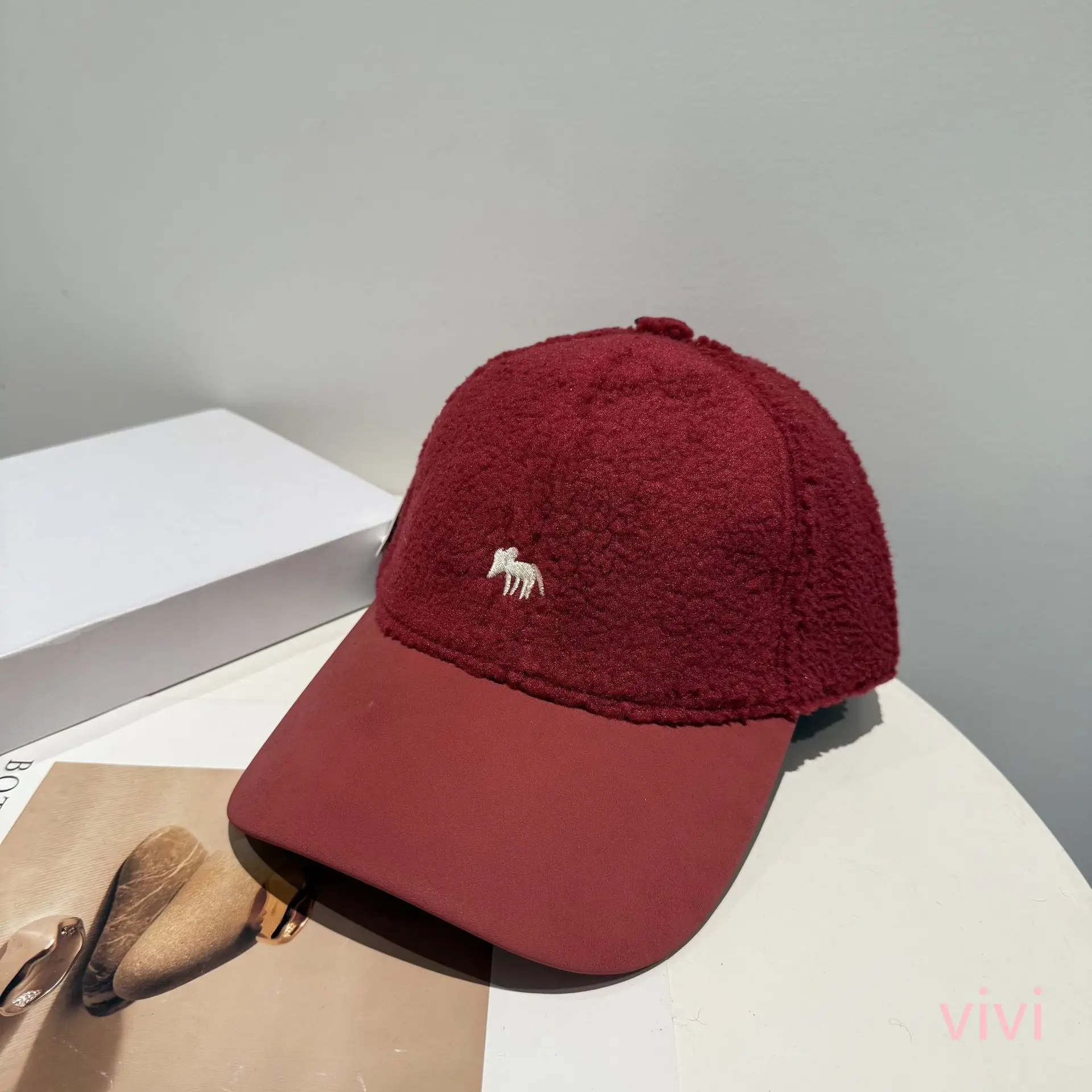 Women Wool Baseball Cap Brown Minuit Korean Style - Image 6