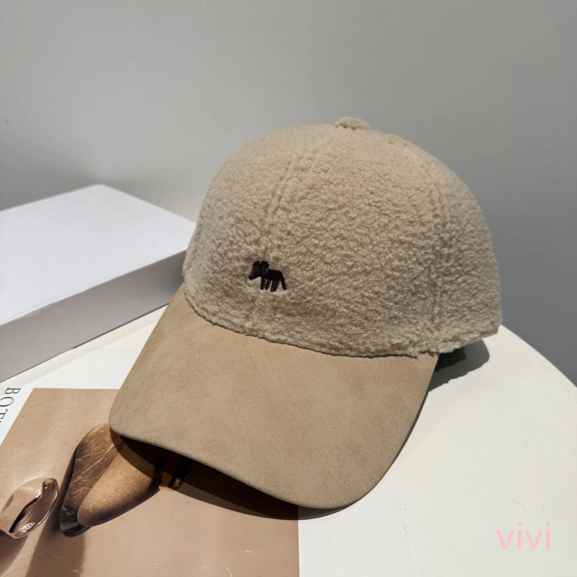 Women Wool Baseball Cap Brown Minuit Korean Style - Image 7