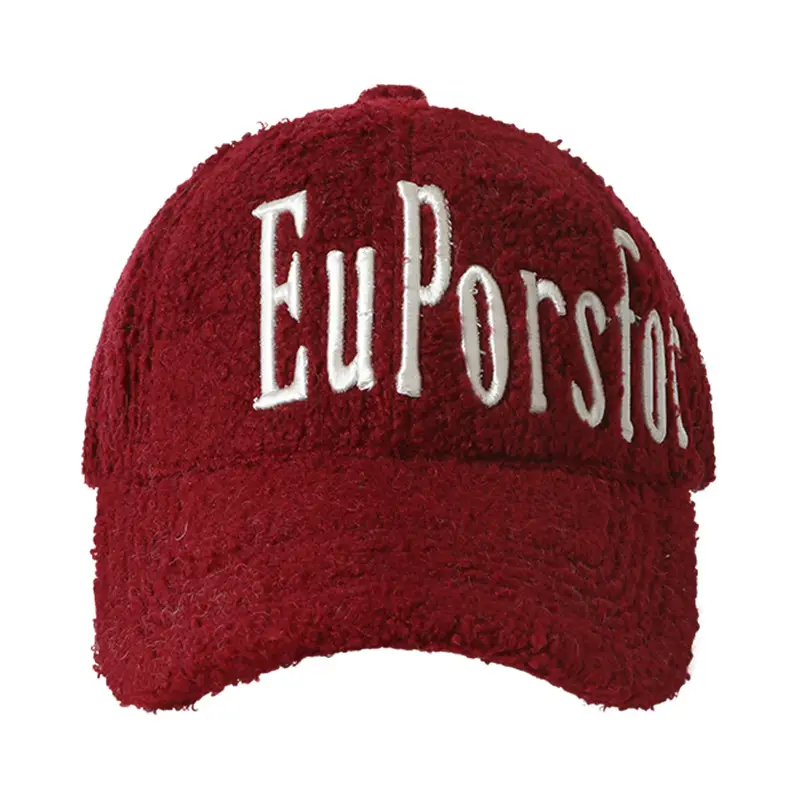 Winter Letter Embroidered Lamb Wool Cap for Men Women - Image 10