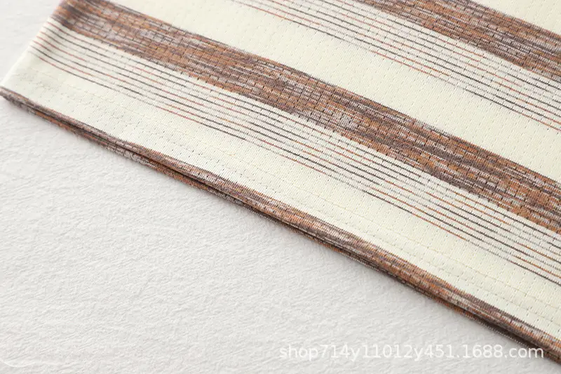 Kids Striped Polo Shirt & Shorts Set Brown Beige — feature 9