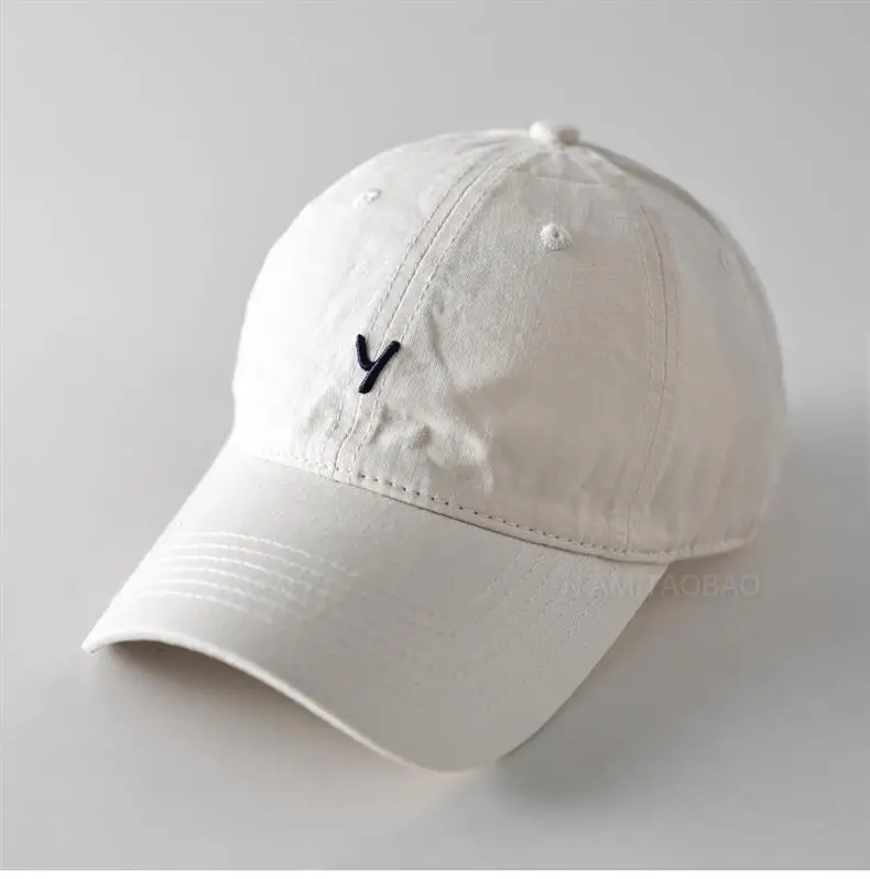 Beige Three-Dim Letter Y Cap for Men Women — feature 1