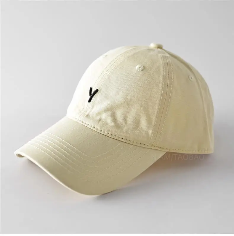 Beige Three-Dim Letter Y Cap for Men Women — feature 13