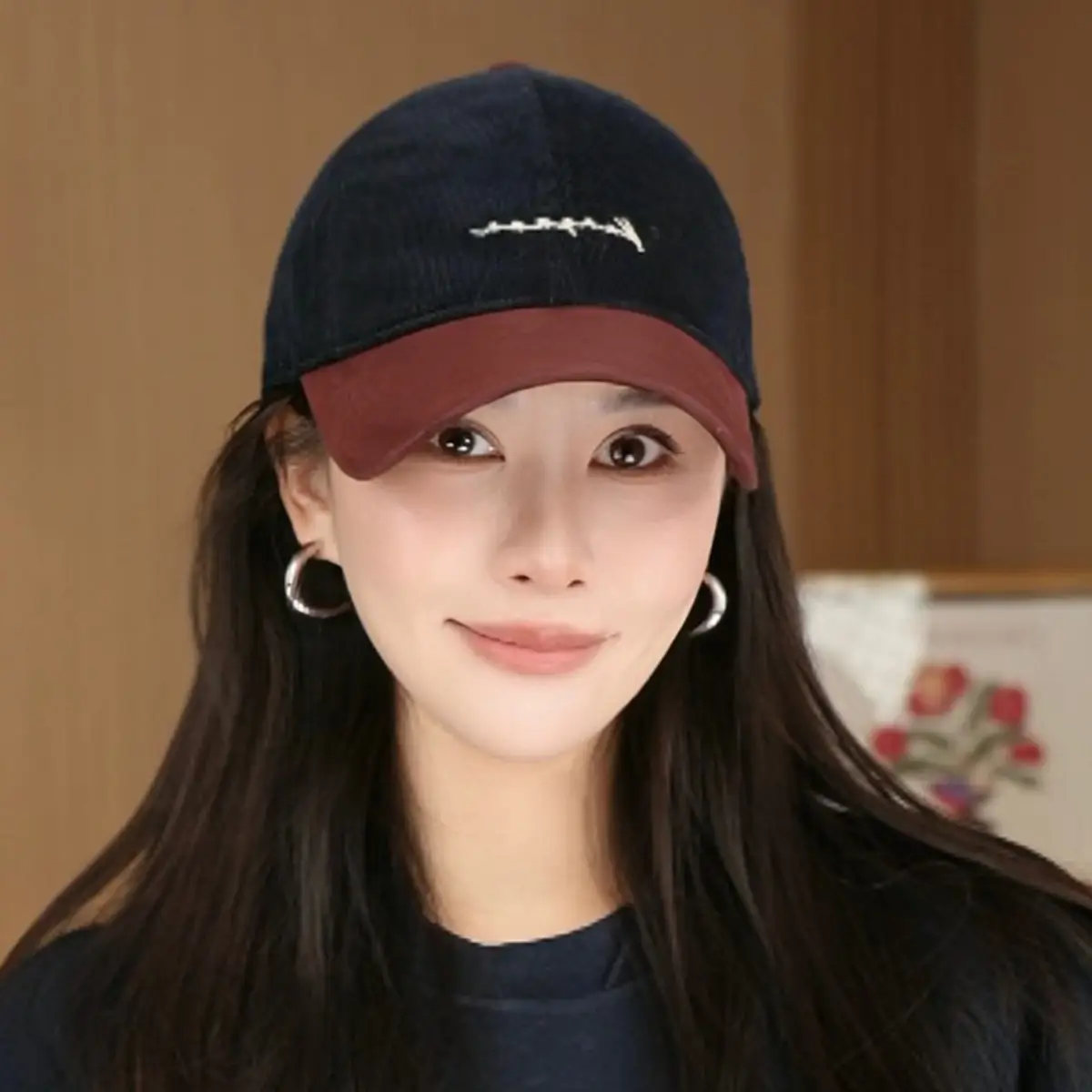 Women Japanese Style Soft Top Baseball Cap Autumn Winter Corduroy Letter - Image 5