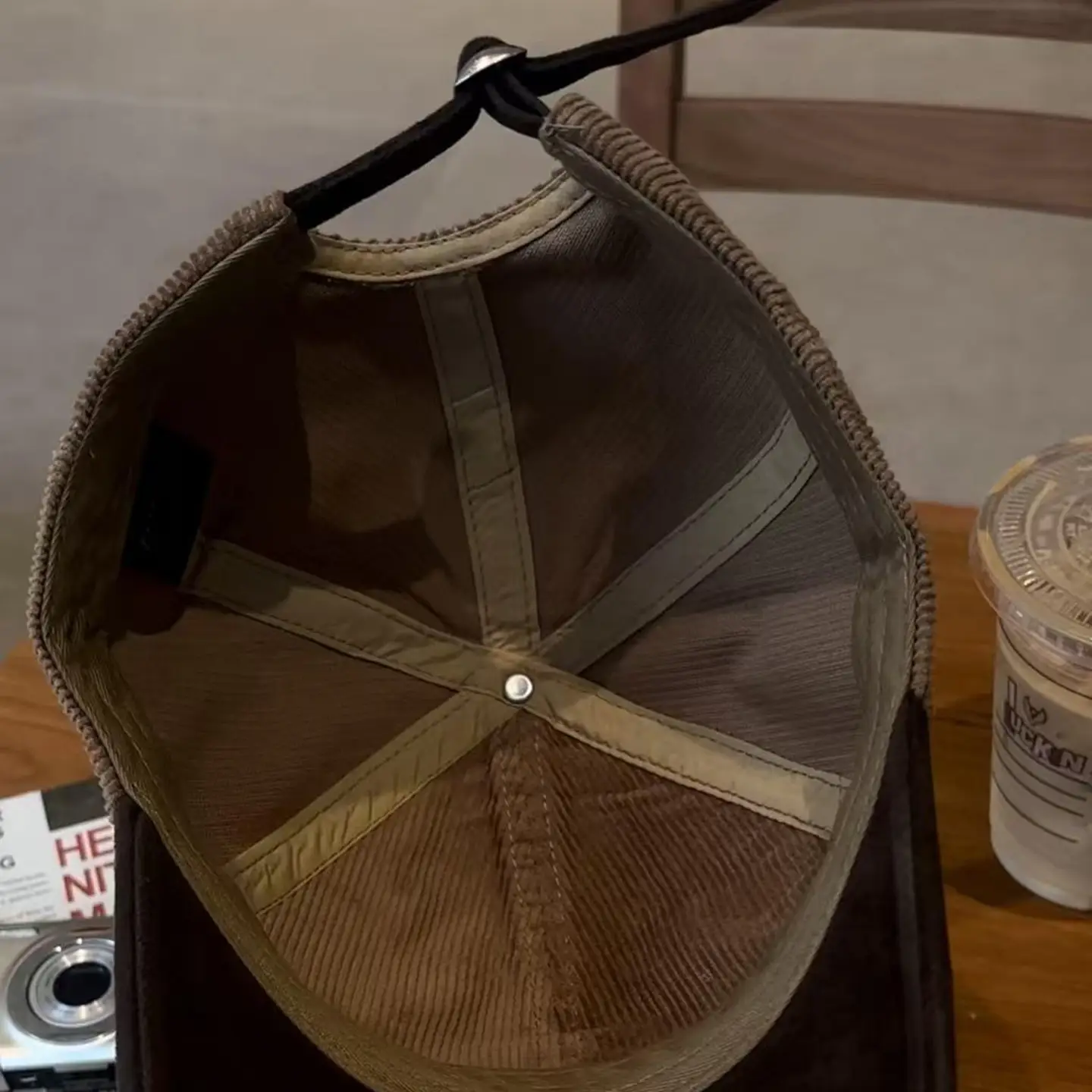 Women Japanese Style Soft Top Baseball Cap Autumn Winter Corduroy Letter — feature 2
