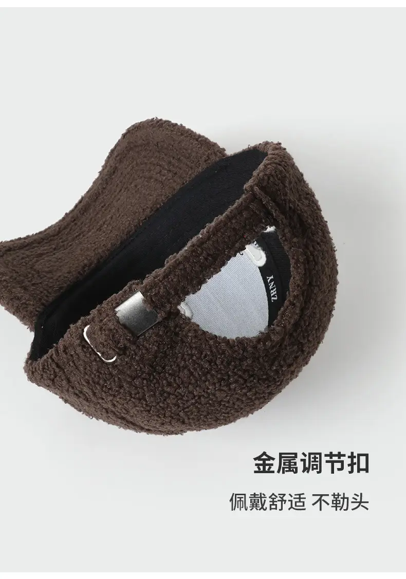 Women Letter Thickened Lamb Fleece Baseball Cap — feature 5