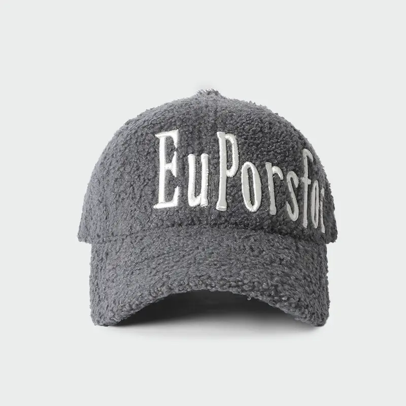 Women Letter Thickened Lamb Fleece Baseball Cap - Image 2
