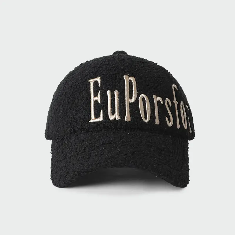 Women Letter Thickened Lamb Fleece Baseball Cap - Image 3