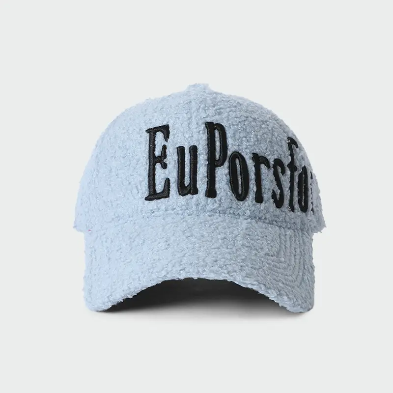 Women Letter Thickened Lamb Fleece Baseball Cap - Image 5
