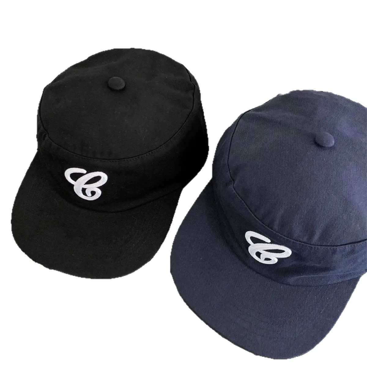 Women Duckbill Cap Black Blue Embroidered Early Autumn - Image 7