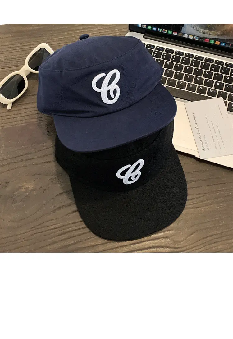 Women Duckbill Cap Black Blue Embroidered Early Autumn — feature 10