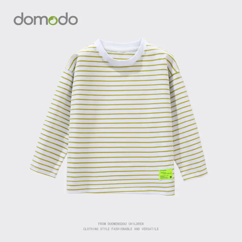 Girls Striped Cotton T-Shirt Round Neck Spring Boys