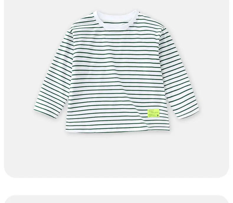 Girls Striped Cotton T-Shirt Round Neck Spring Boys — feature 13