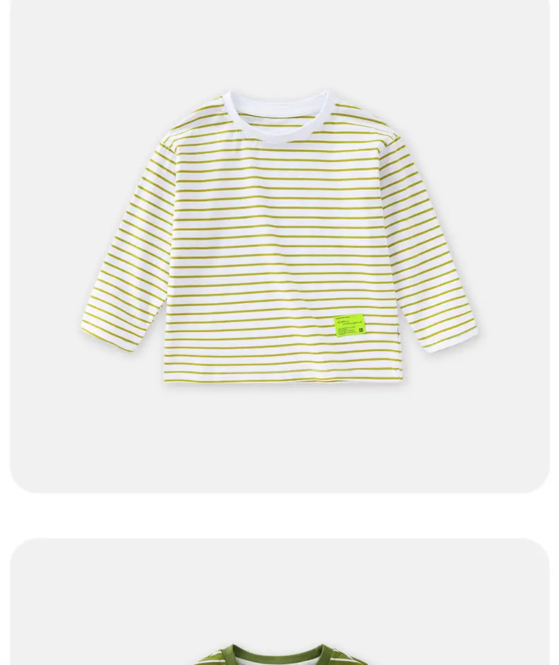 Girls Striped Cotton T-Shirt Round Neck Spring Boys — feature 14