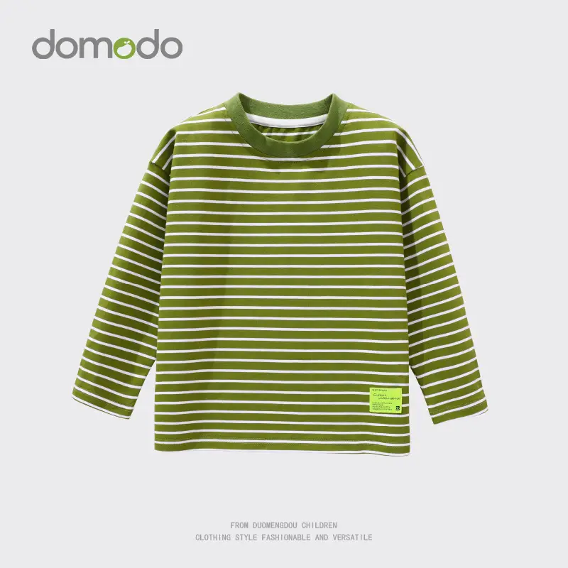 Girls Striped Cotton T-Shirt Round Neck Spring Boys