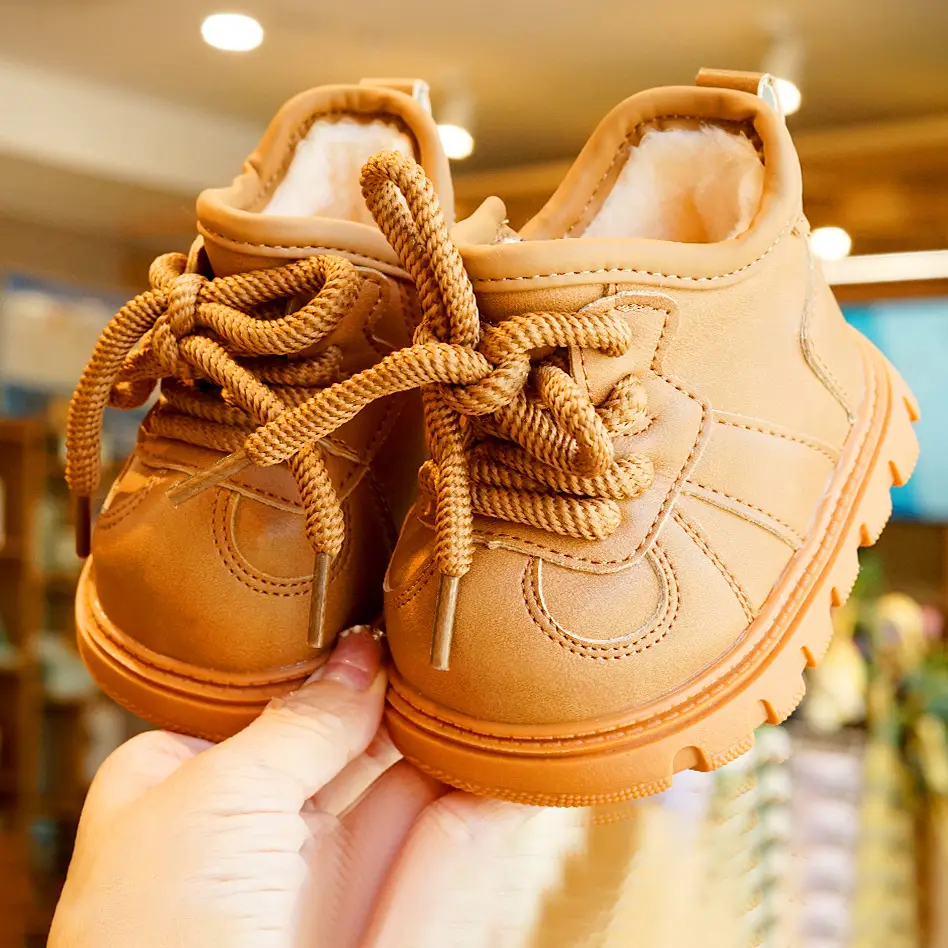 Toddler Shoes Winter Fleece-Lined Thickeneded Beginner Baby Shoes 1-2 Years Old Baby Shoes Soft Sole Non-Slip and Warm - Image 6