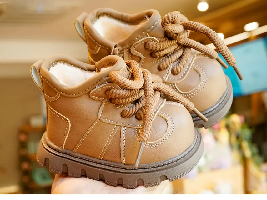 Toddler Shoes Winter Fleece-Lined Thickeneded Beginner Baby Shoes 1-2 Years Old Baby Shoes Soft Sole Non-Slip and Warm — feature 4