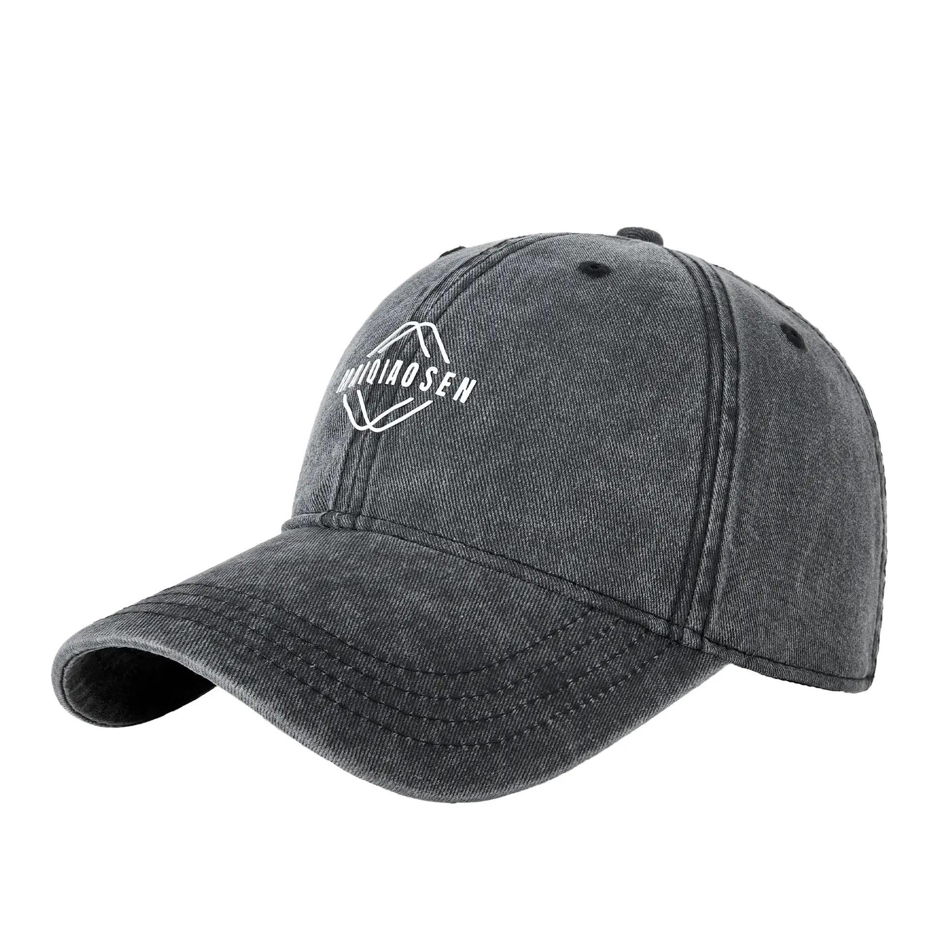 New Retro Washed Soft Top Baseball Cap Trendy Printed Versatile Duckbill Cap Men's Large Head Circumference Outdoor Sports Cap
