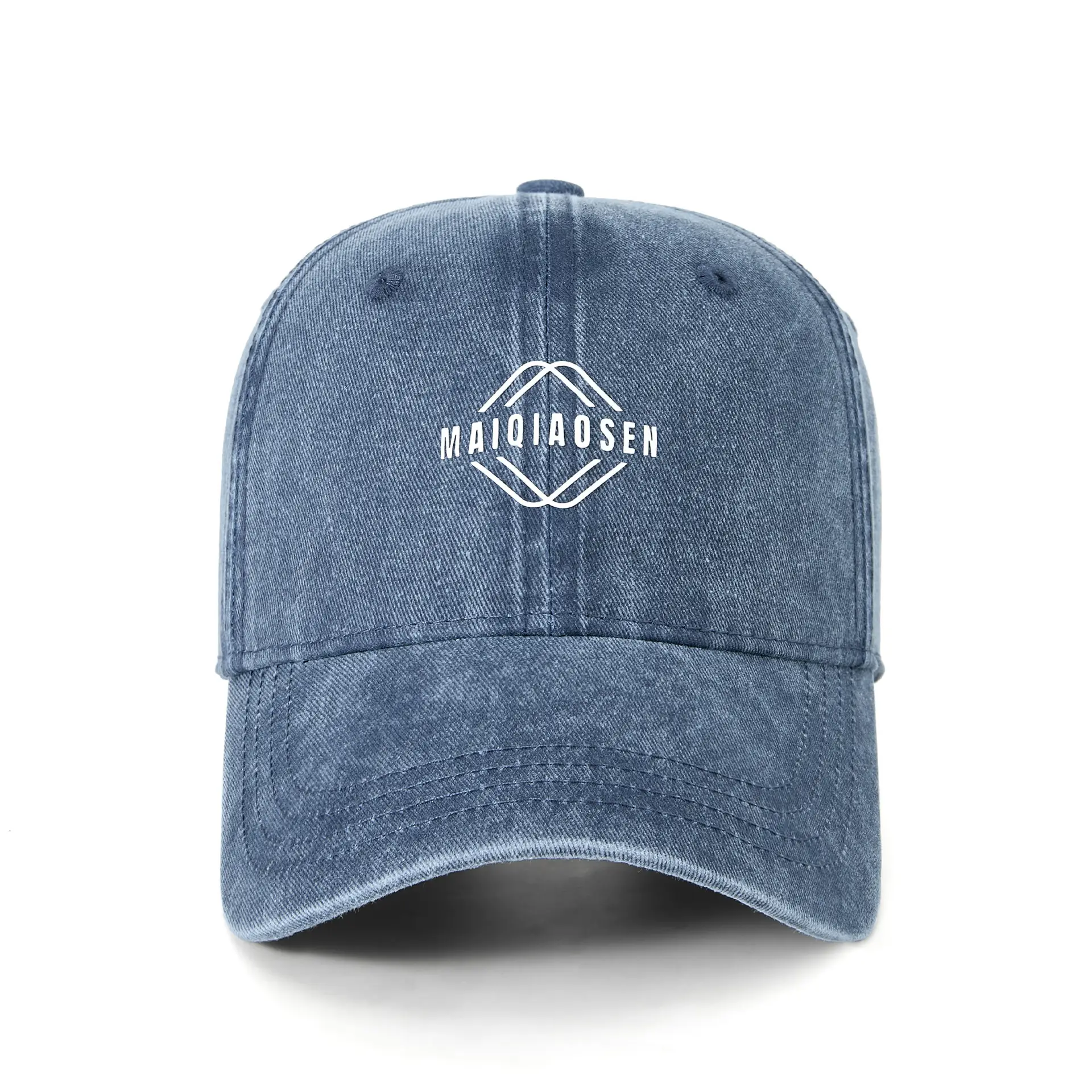 New Retro Washed Soft Top Baseball Cap Trendy Printed Versatile Duckbill Cap Men's Large Head Circumference Outdoor Sports Cap