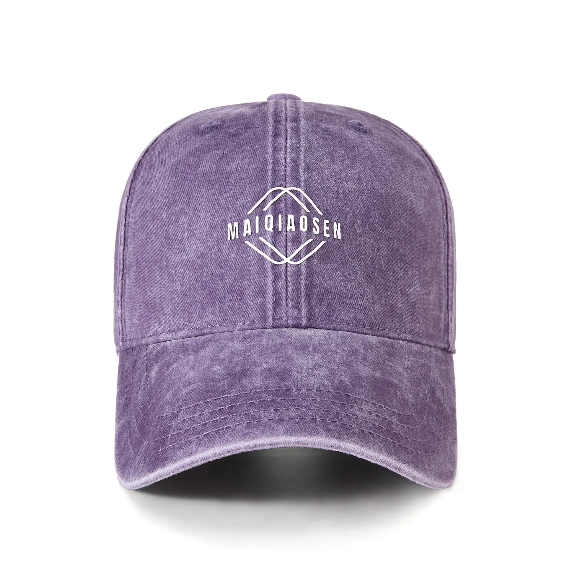 New Retro Washed Soft Top Baseball Cap Trendy Printed Versatile Duckbill Cap Men's Large Head Circumference Outdoor Sports Cap