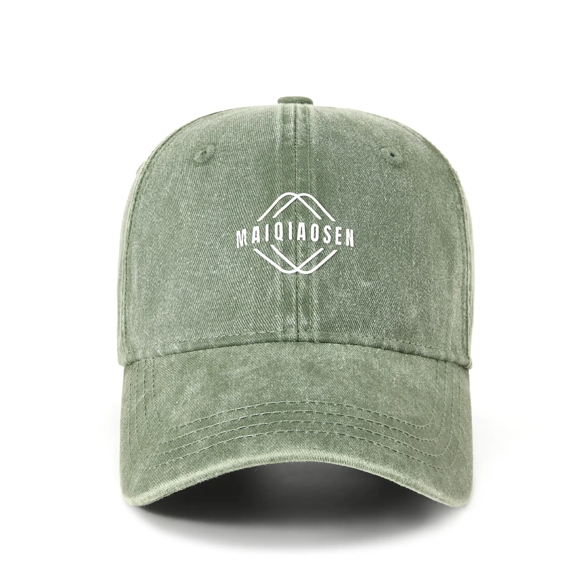 New Retro Washed Soft Top Baseball Cap Trendy Printed Versatile Duckbill Cap Men's Large Head Circumference Outdoor Sports Cap