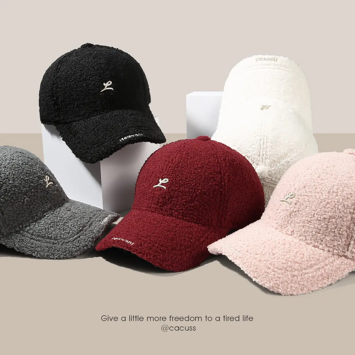 Women's Grey Velvet Teddy Cap Large Head