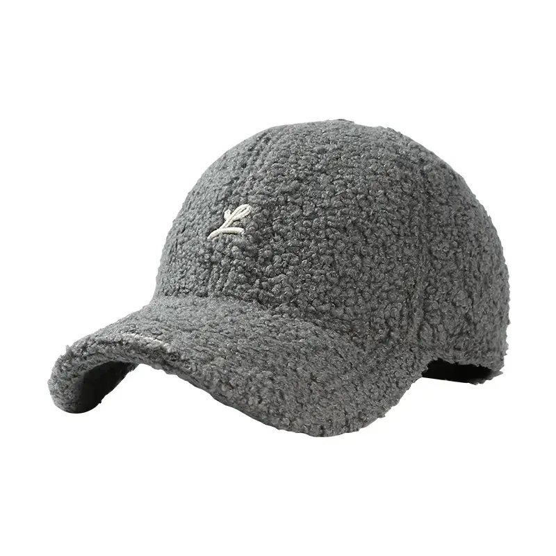 Women's Grey Velvet Teddy Cap Large Head