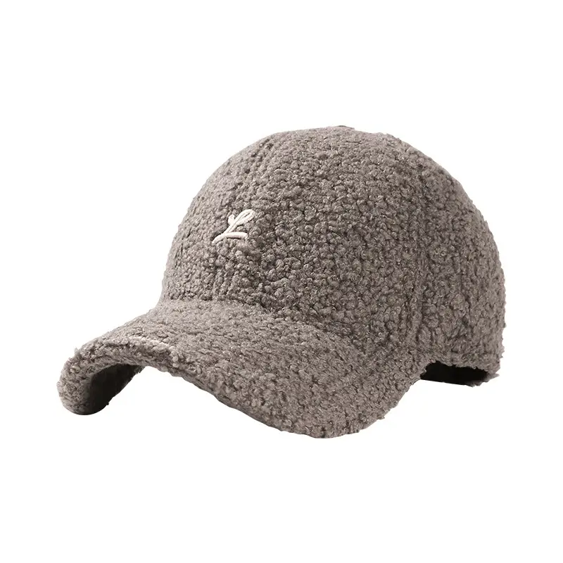 Women's Grey Velvet Teddy Cap Large Head
