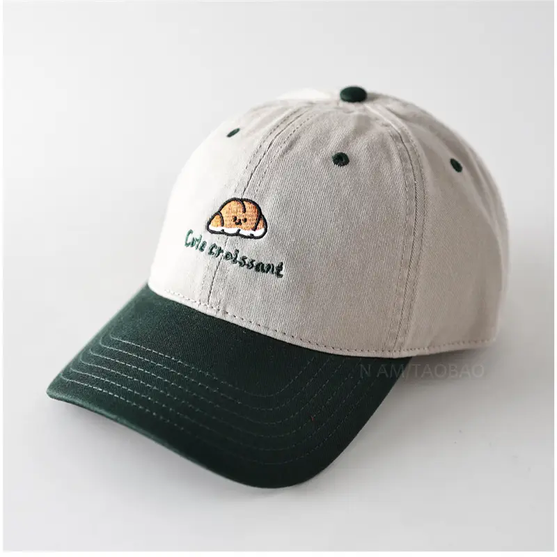 Cartoon Croissant Cap for Men Women Sunshade Duckbill