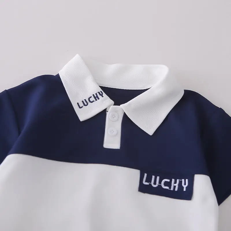 Boys Navy Blue White Polo Shorts Set Summer โ feature 11