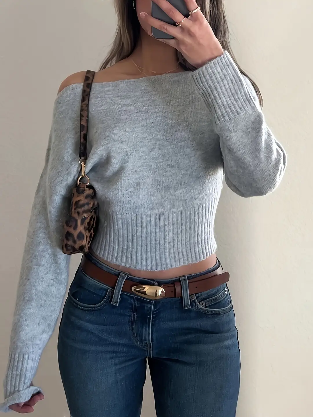 European and American Loose One-Shoulder Long-Sleeved Pullover Sweater for Women 2025 Autumn and Winter Lazy Style Knitted Top — feature 6