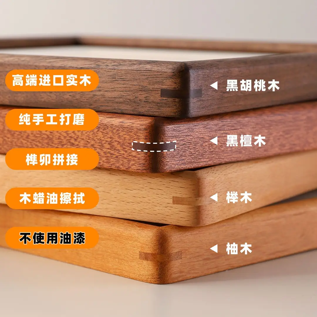 Solid Wood Black Walnut Mortise and Tenon Photo Frame Display Stand for Washing Photos, Made into 67 8inch A4 High-End Solid Wood Picture Frame for Wall Hanging