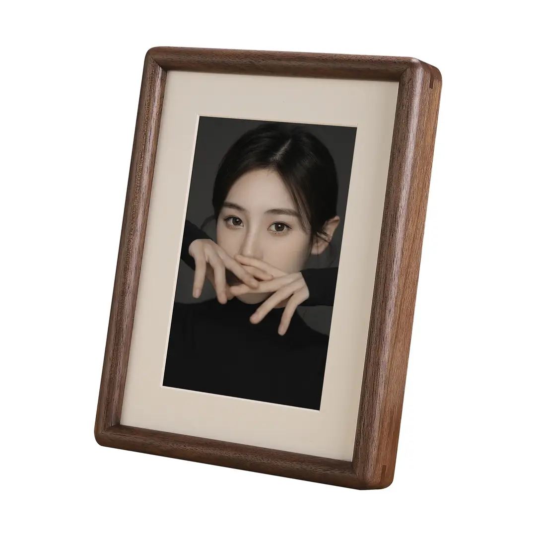 Solid Wood Black Walnut Mortise and Tenon Photo Frame Display Stand for Washing Photos, Made into 67 8inch A4 High-End Solid Wood Picture Frame for Wall Hanging
