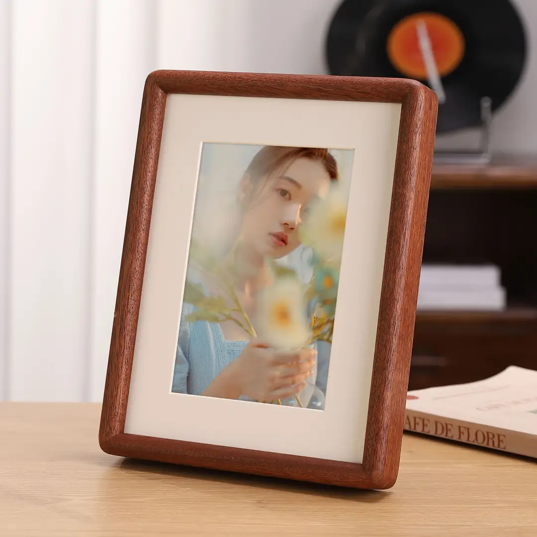 Solid Wood Black Walnut Mortise and Tenon Photo Frame Display Stand for Washing Photos, Made into 67 8inch A4 High-End Solid Wood Picture Frame for Wall Hanging