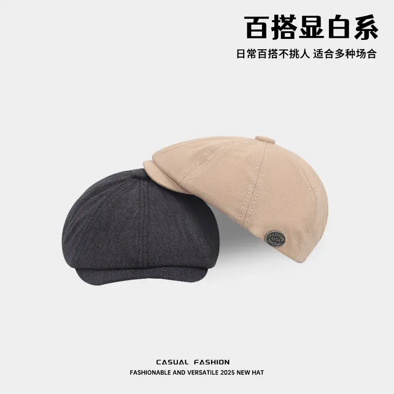 Women Casual Beige Peaked Cap with Logo - Image 6