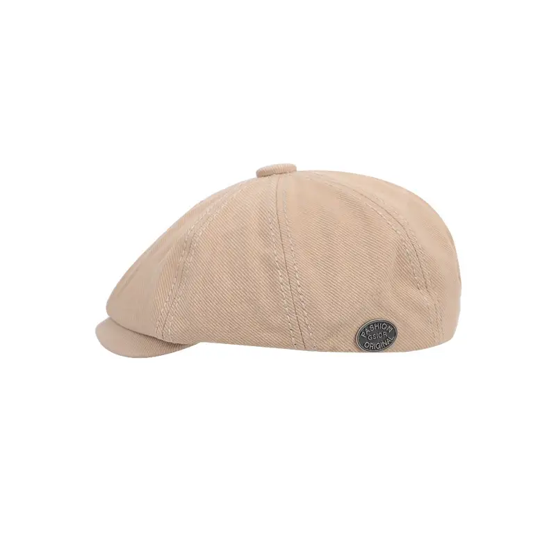 Women Casual Beige Peaked Cap with Logo - Image 9