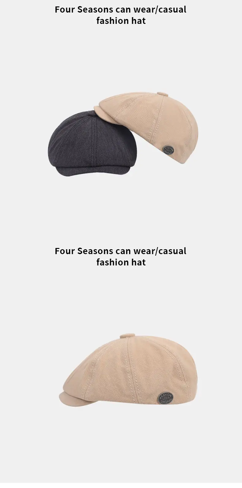Women Casual Beige Peaked Cap with Logo — feature 11