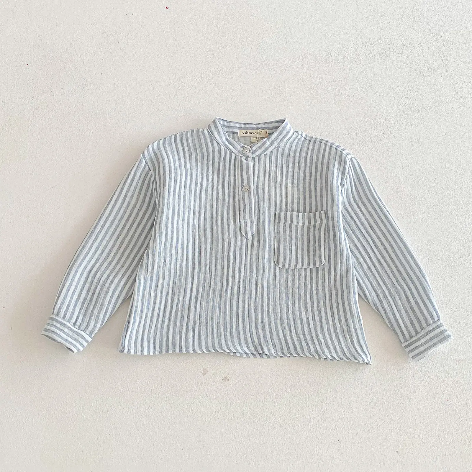 Loose Fitting Linen Striped Long Sleeve T-Shirt for Boys — feature 16