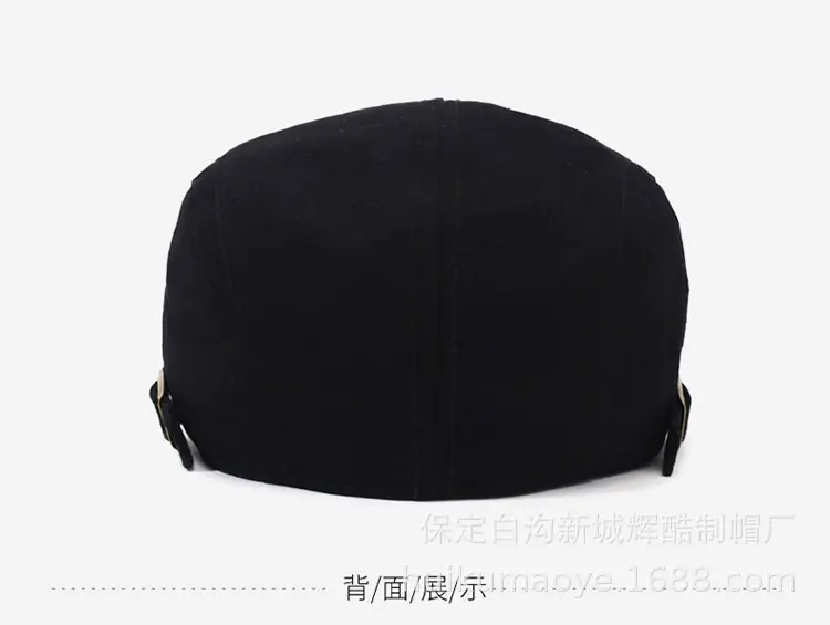 Men Navy Blue Beret Hat with Adjustable Strap — feature 11