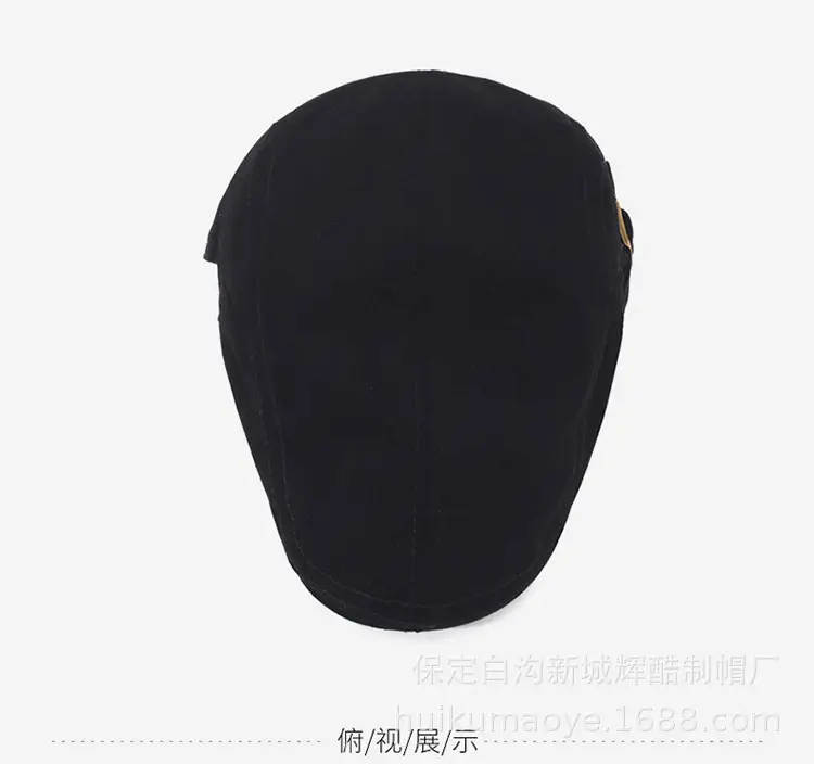 Men Navy Blue Beret Hat with Adjustable Strap — feature 12