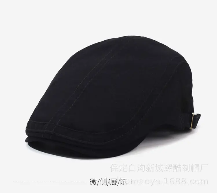 Men Navy Blue Beret Hat with Adjustable Strap — feature 9