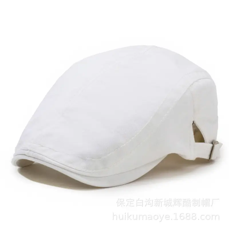 Men Navy Blue Beret Hat with Adjustable Strap - Image 2