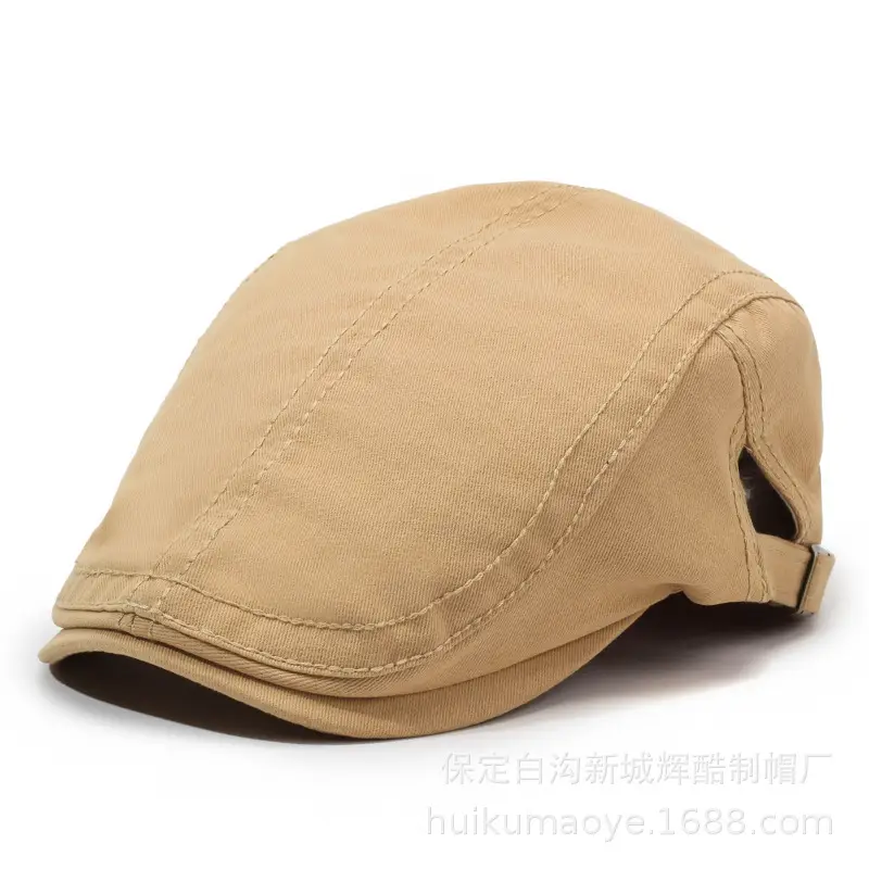 Men Navy Blue Beret Hat with Adjustable Strap - Image 6