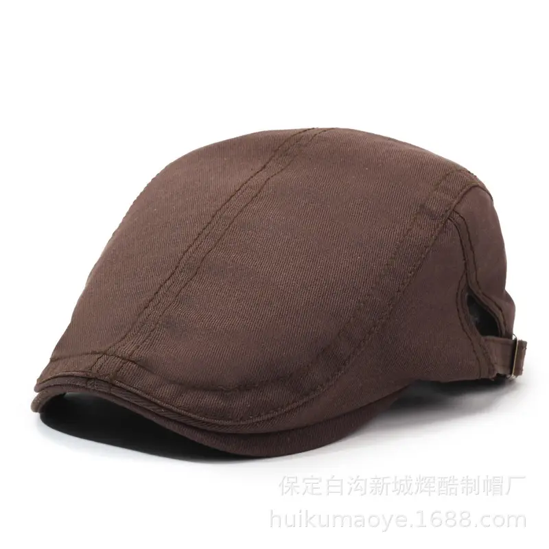 Men Navy Blue Beret Hat with Adjustable Strap - Image 7