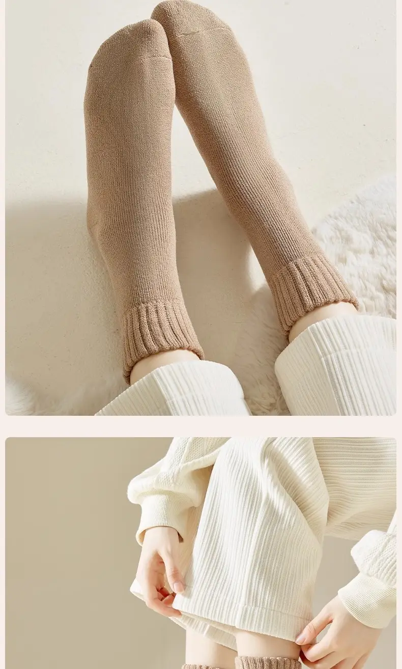 Zhuji Sleep Light Warm Winter Maternity Socks Versatile Thick Long Socks for Women Winter Thickened Fleece Cold-Resistant Mid-Calf Socks — feature 13