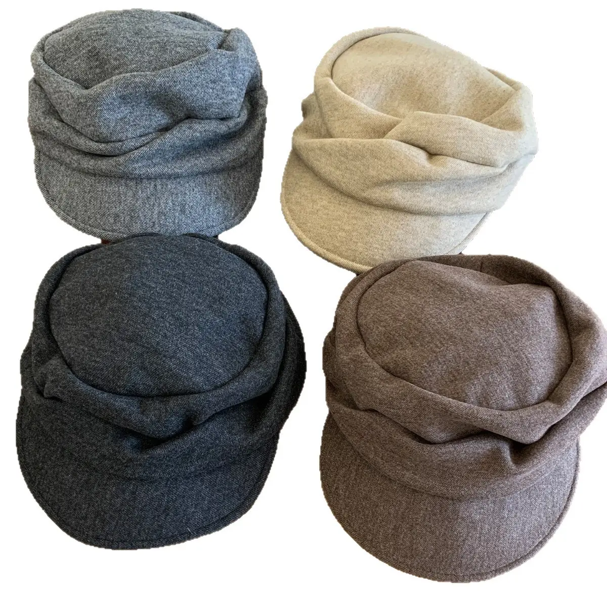 Women Winter Mountain Beret Hat Gray Duck Cap - Image 9