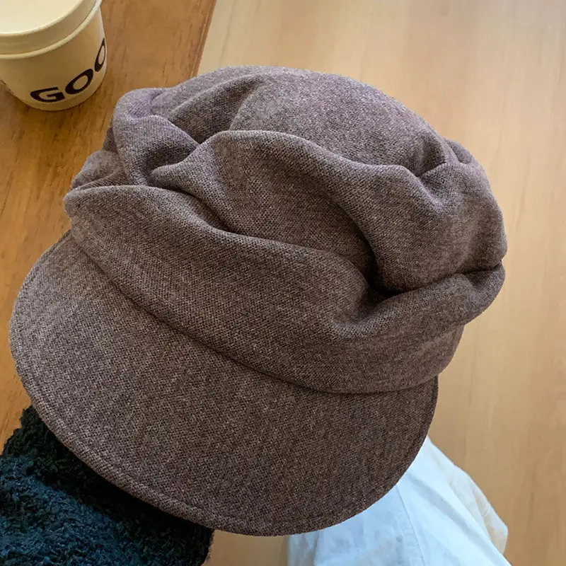 Women Winter Mountain Beret Hat Gray Duck Cap - Image 3