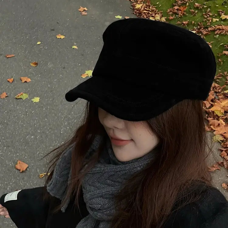 Women Suede Flat Cap Autumn Winter Korean Style - Image 6