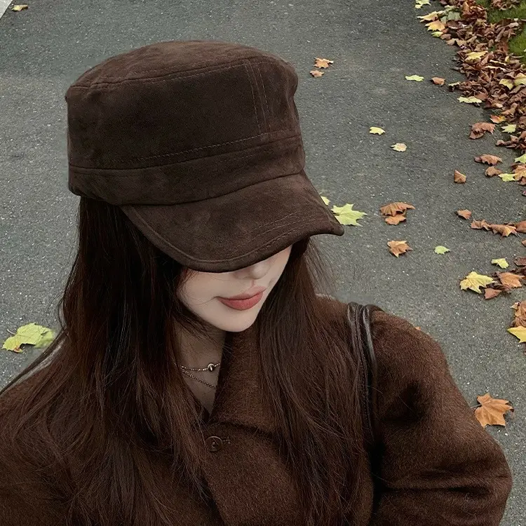 Women Suede Flat Cap Autumn Winter Korean Style - Image 7