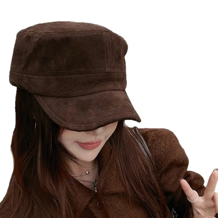 Women Suede Flat Cap Autumn Winter Korean Style - Image 8